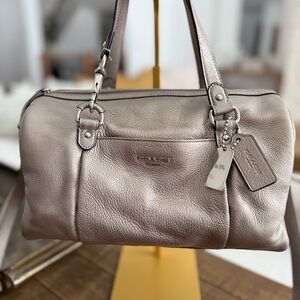 👜 Coach Madison Sabrina Metallic Leather Satchel